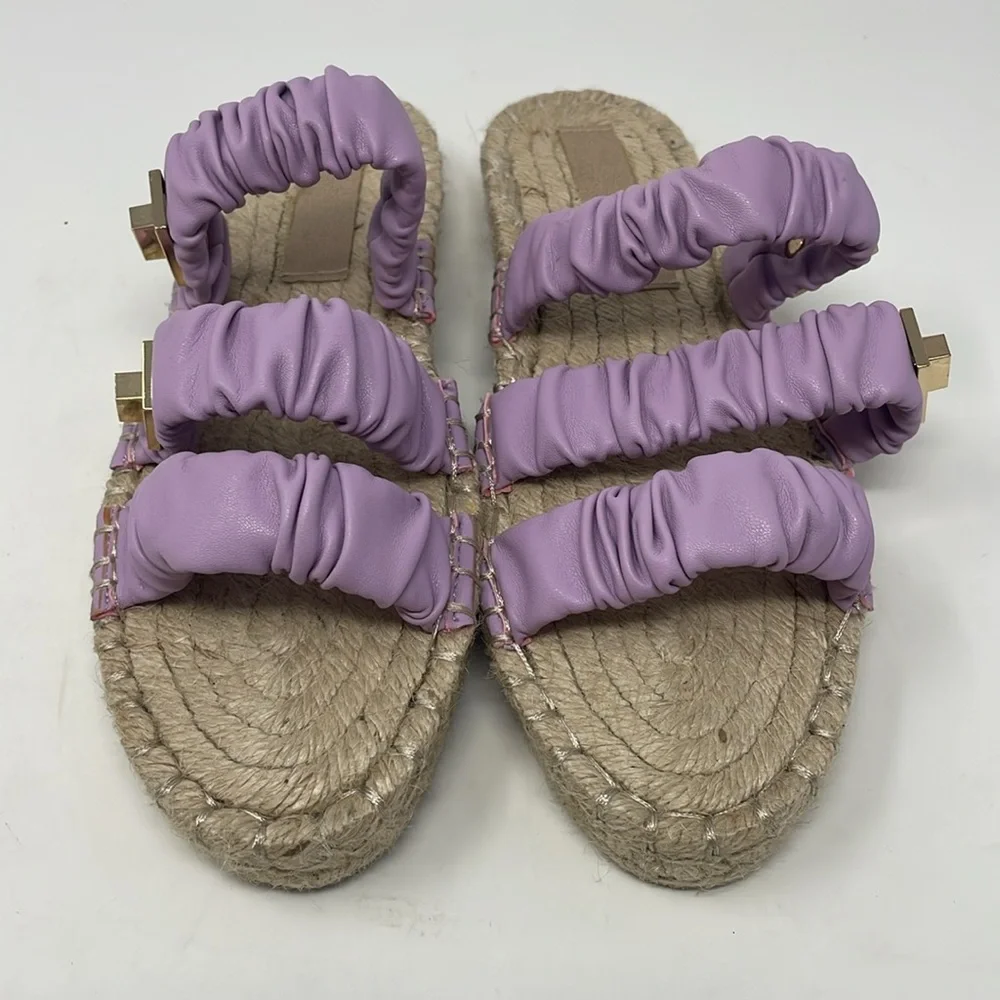 ASOS Design Purple Slip-On Double Scrunchie Strap Flat Espadrille Sandals Size 7
